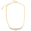 3mm Herringbone CZ Star Charm Necklace (H15)