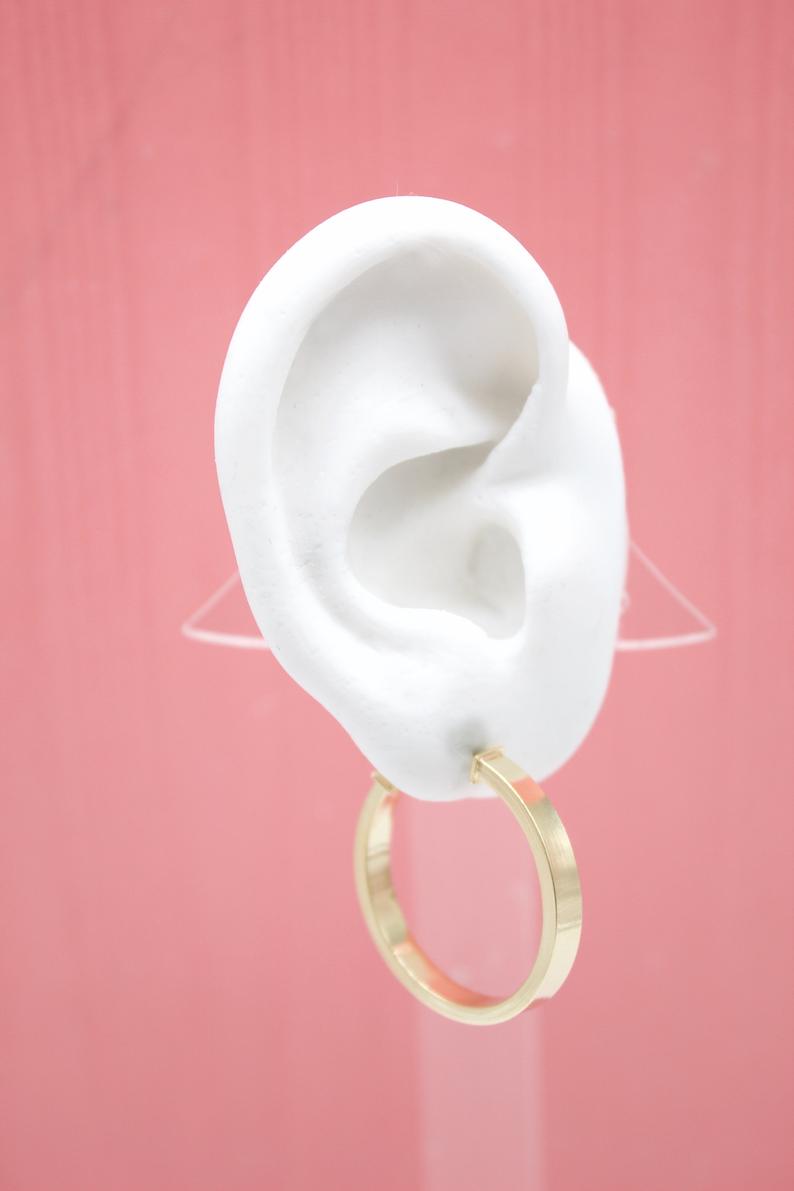 18K Gold Filled Flat Open Hoop Earrings (J67)(J68)(J69)