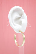 18K Gold Filled Flat Open Hoop Earrings (J67)(J68)(J69)