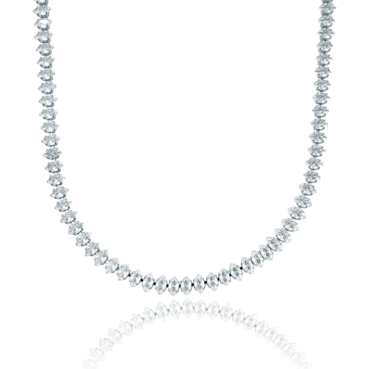 5mm Marquise CZ Tennis Necklace (H130)(I492)