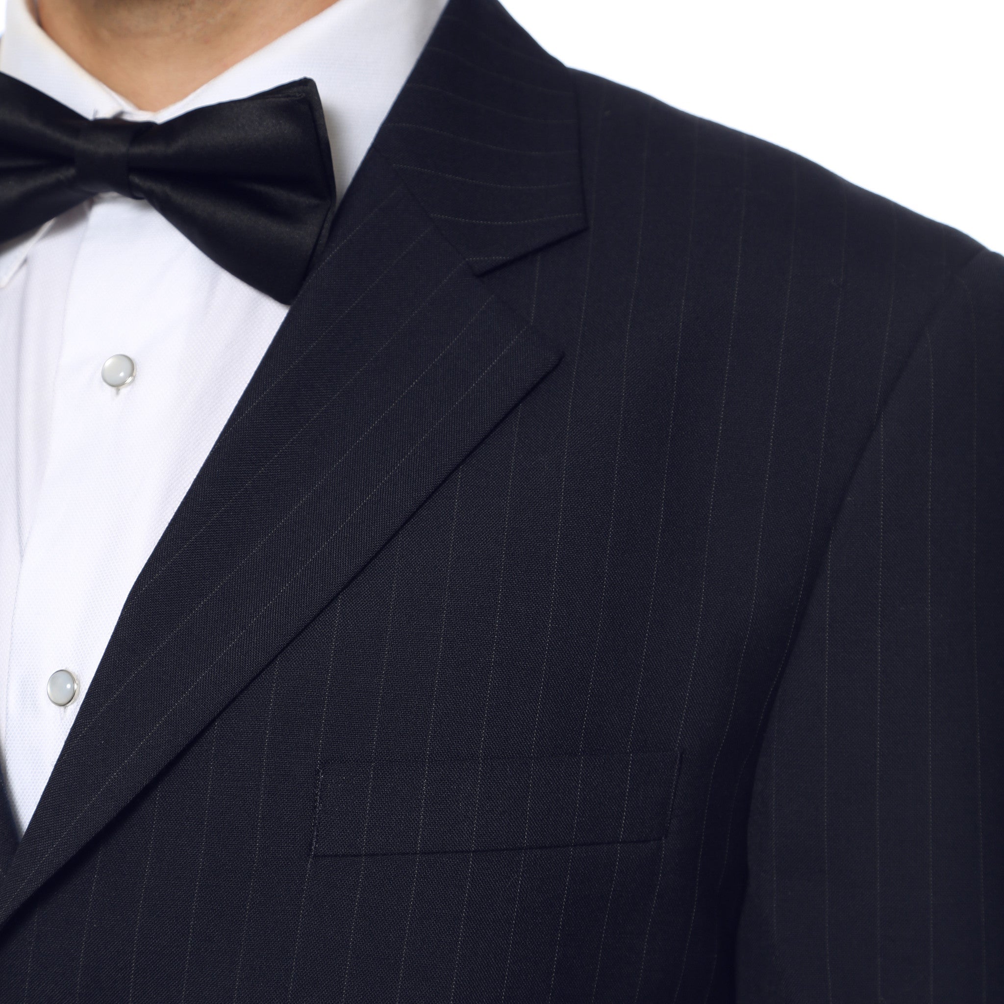 Navy Pinstripe Wool Business Casual Mens Uniform Blazer