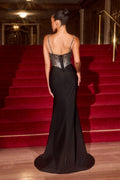 Stretch Satin Gala Dress w/ Sweetheart Neckline & Structural Corset Bodice CDCD390