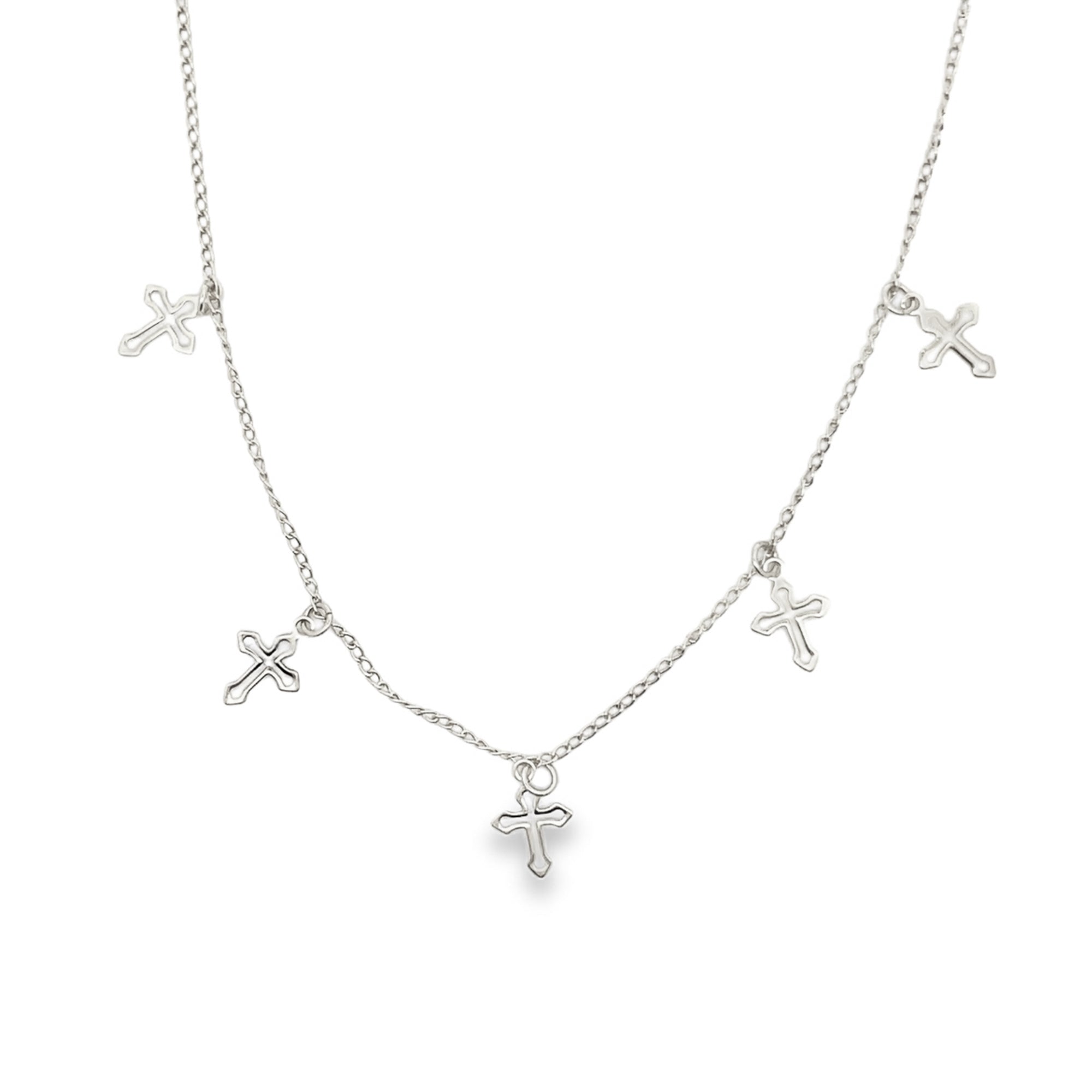 Dainty Dangle Cross Choker Chain (G60)